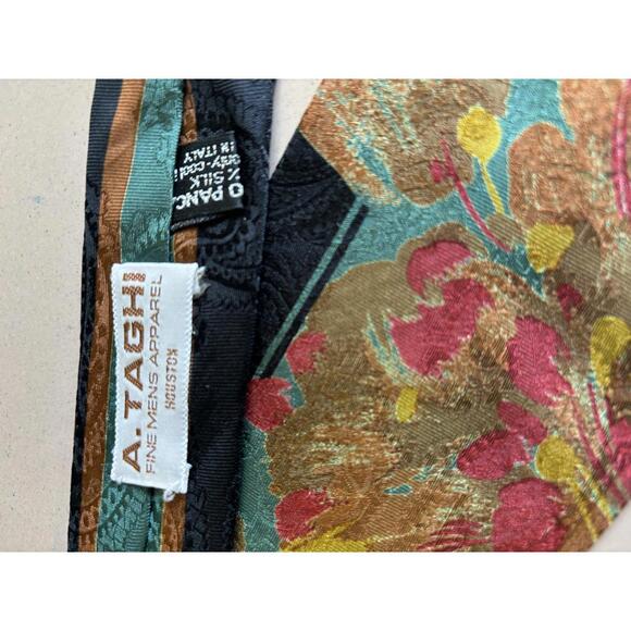 Vitaliano Pancaldi 100% Silk Fine Men's Apparel Floral Silk Tie - Picture 3 of 7